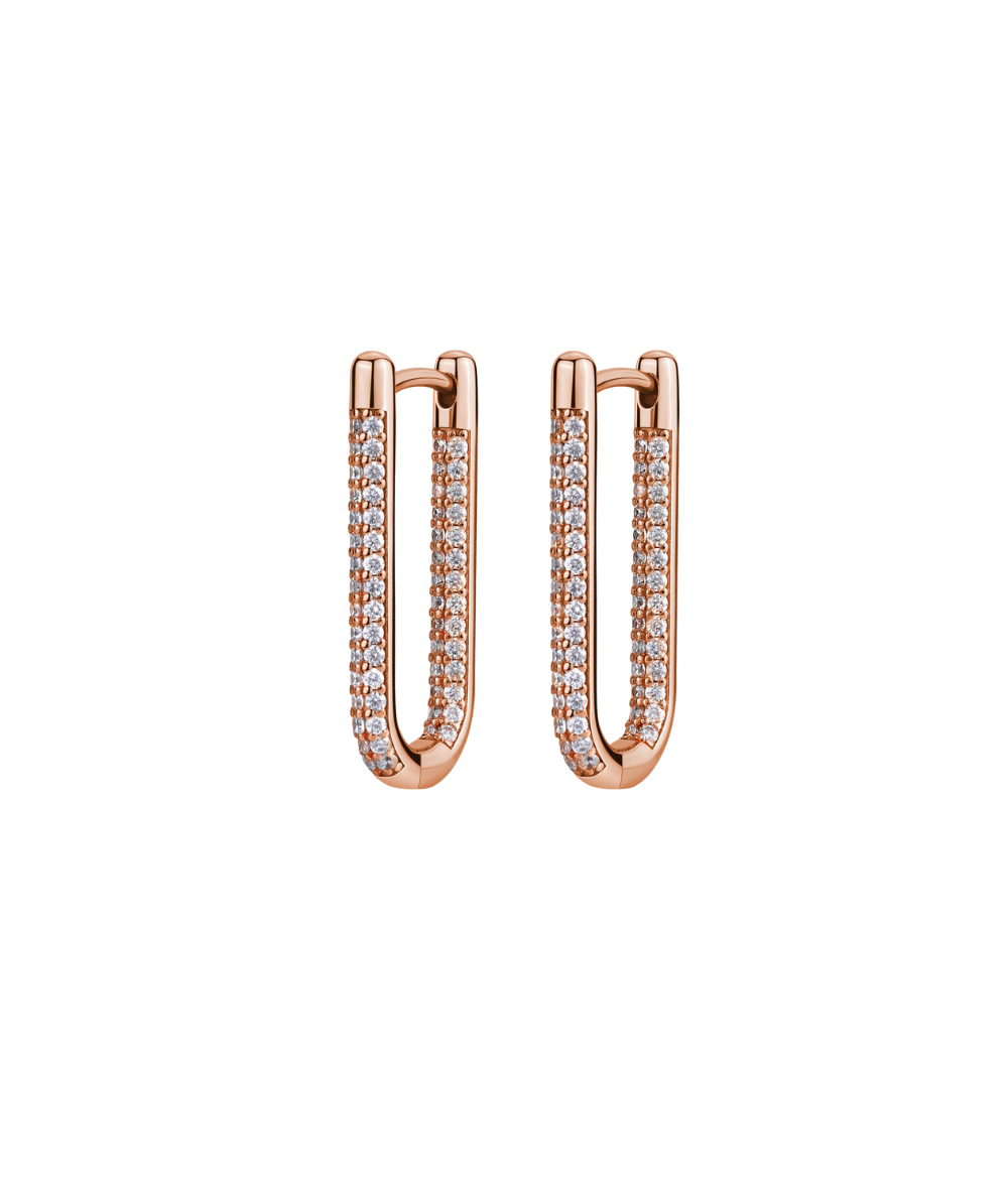 Women's silver earrings White Collection, rose gold plated, Rosato