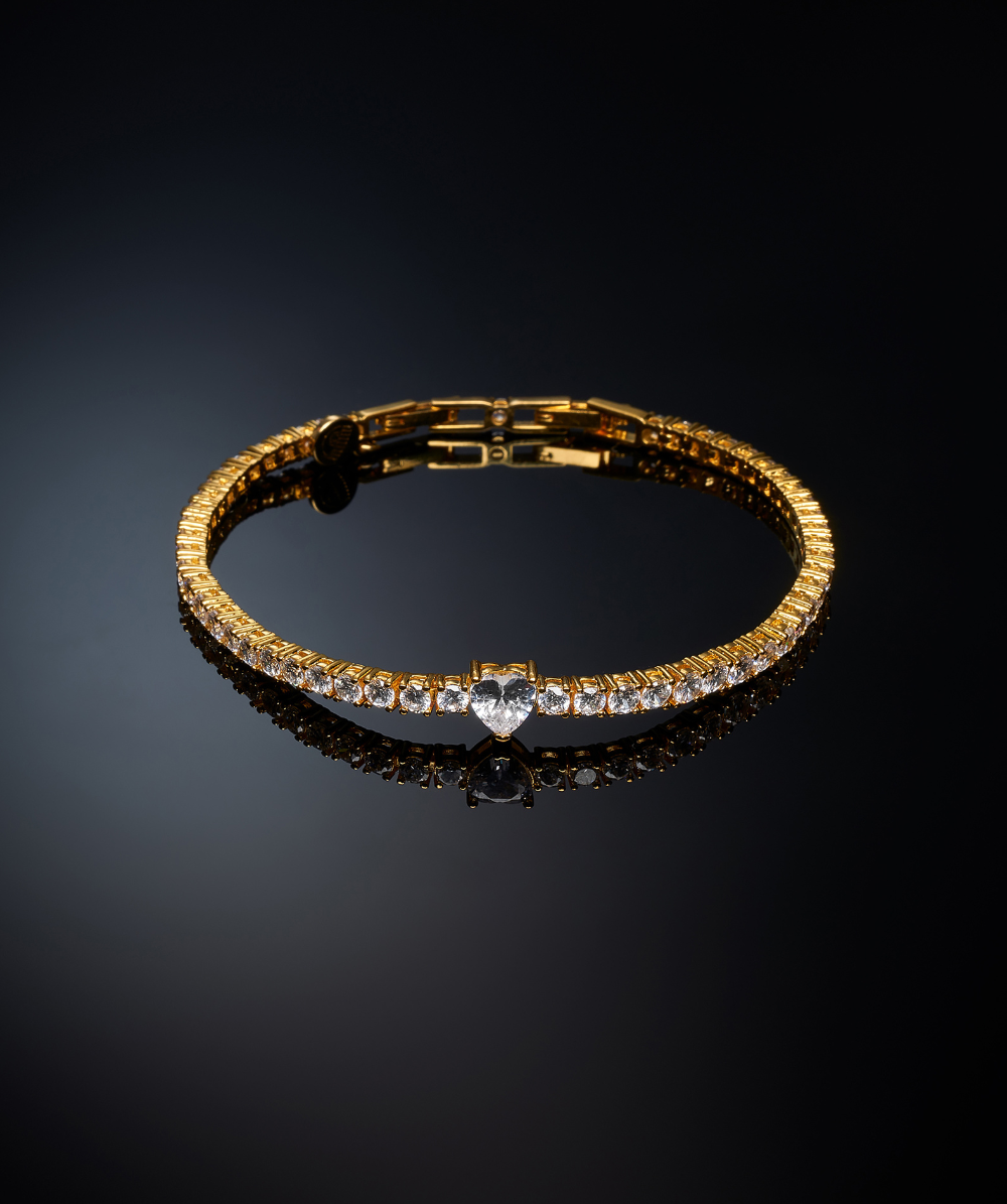 Women's FIRST LOVE gold plated tennis bracelet with stones, Chiara Ferragni