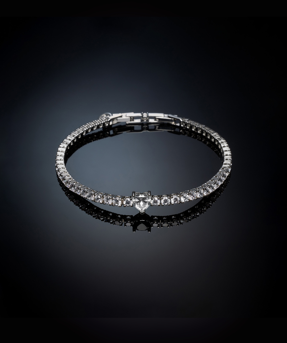 Brățară tennis placată cu rodiu FIRST LOVE pentru femei, cu pietre, Chiara Ferragni