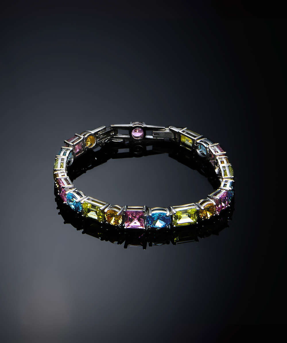 Brățară tennis PRINCESS curcubeu cu pietre colorate, Chiara Ferragni