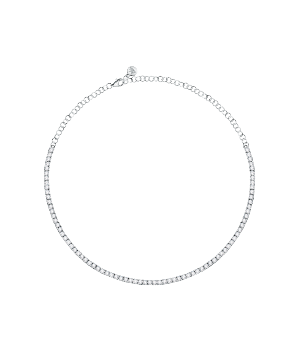 Colier dama argint Tesori tennis cu pietre albe, reglabil, MORELLATO