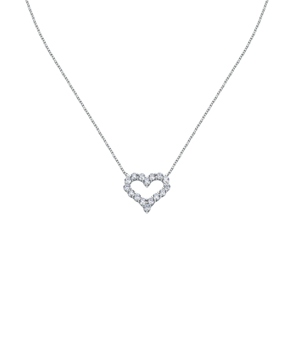 Women's necklace sterling silver Tesori heart-shaped with zirconia stones, MORELLATO