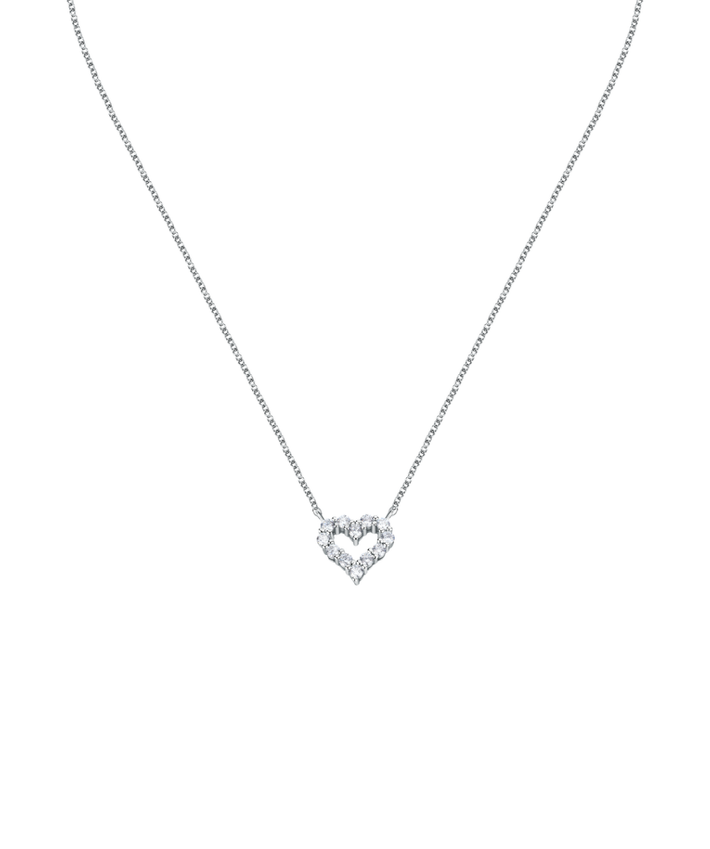 Women's necklace sterling silver Tesori heart-shaped with zirconia stones, MORELLATO