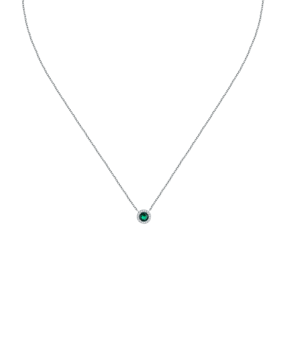 Colier de damă din argint cu zirconiu cubic verde, La Petite Story