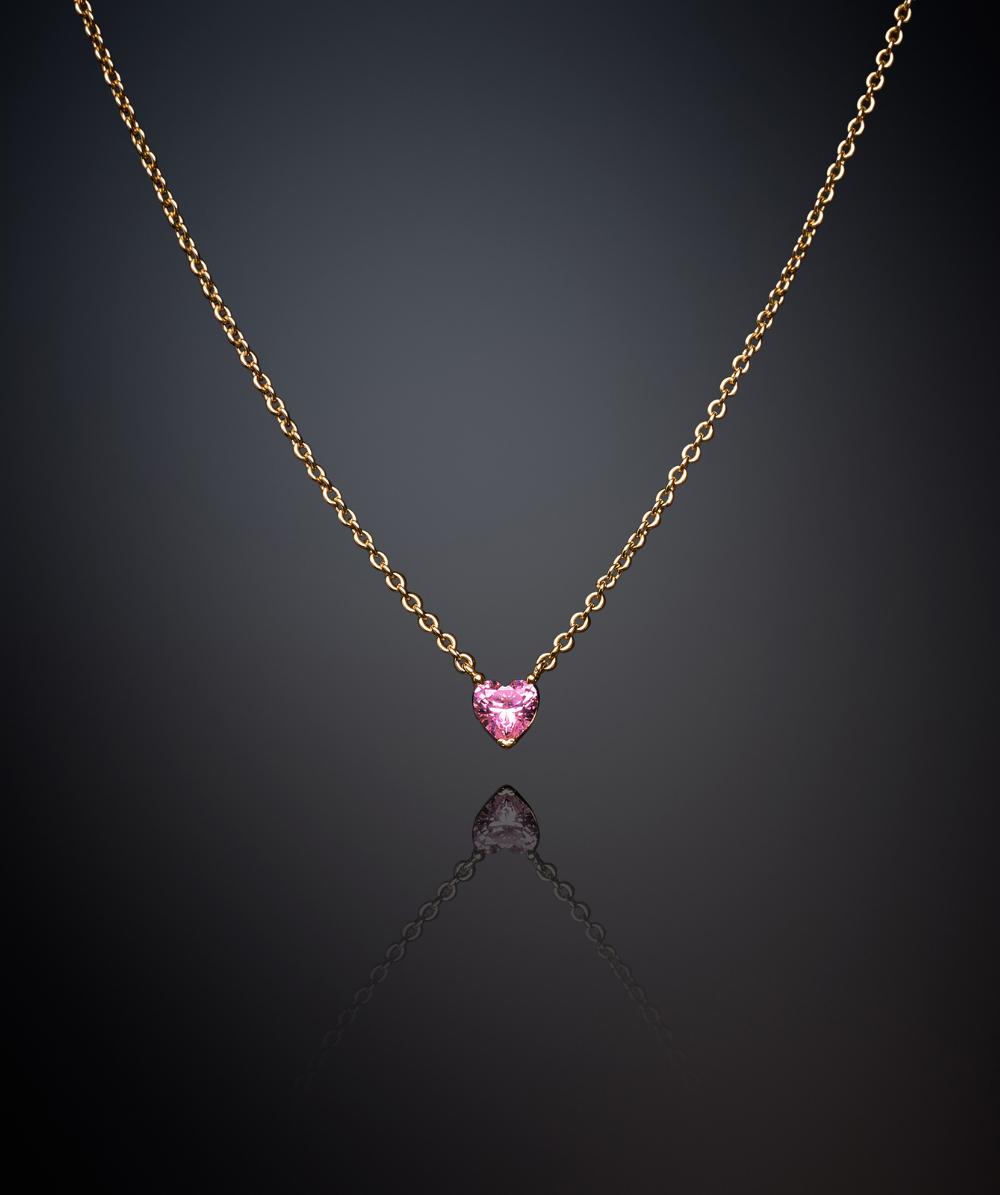 Adjustable FIRST LOVE necklace with pink pendant heart, Chiara Ferragni
