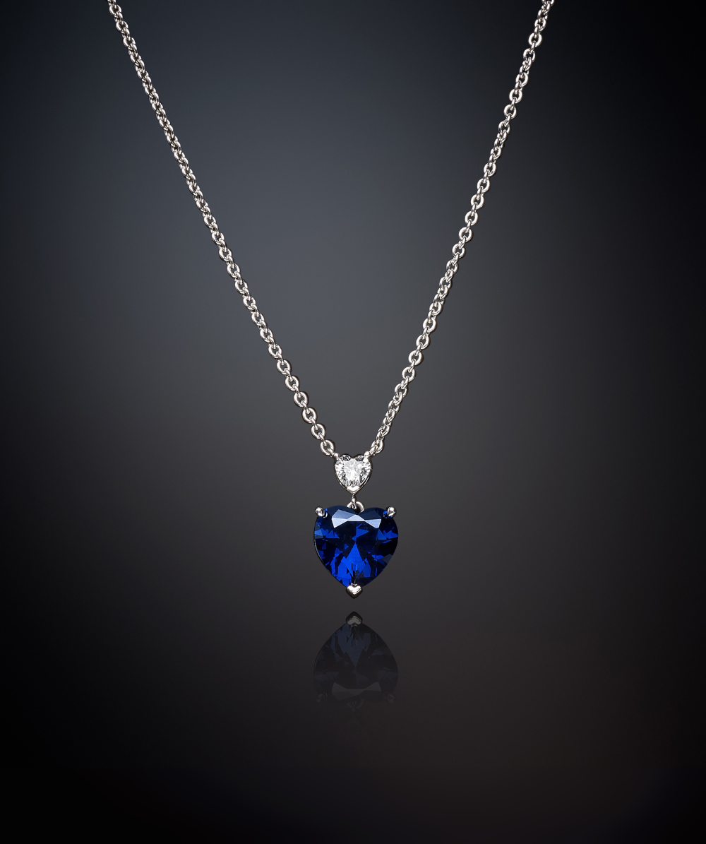 Colier FIRST LOVE pentru femei cu pandantiv inimă albastră, Chiara Ferragni