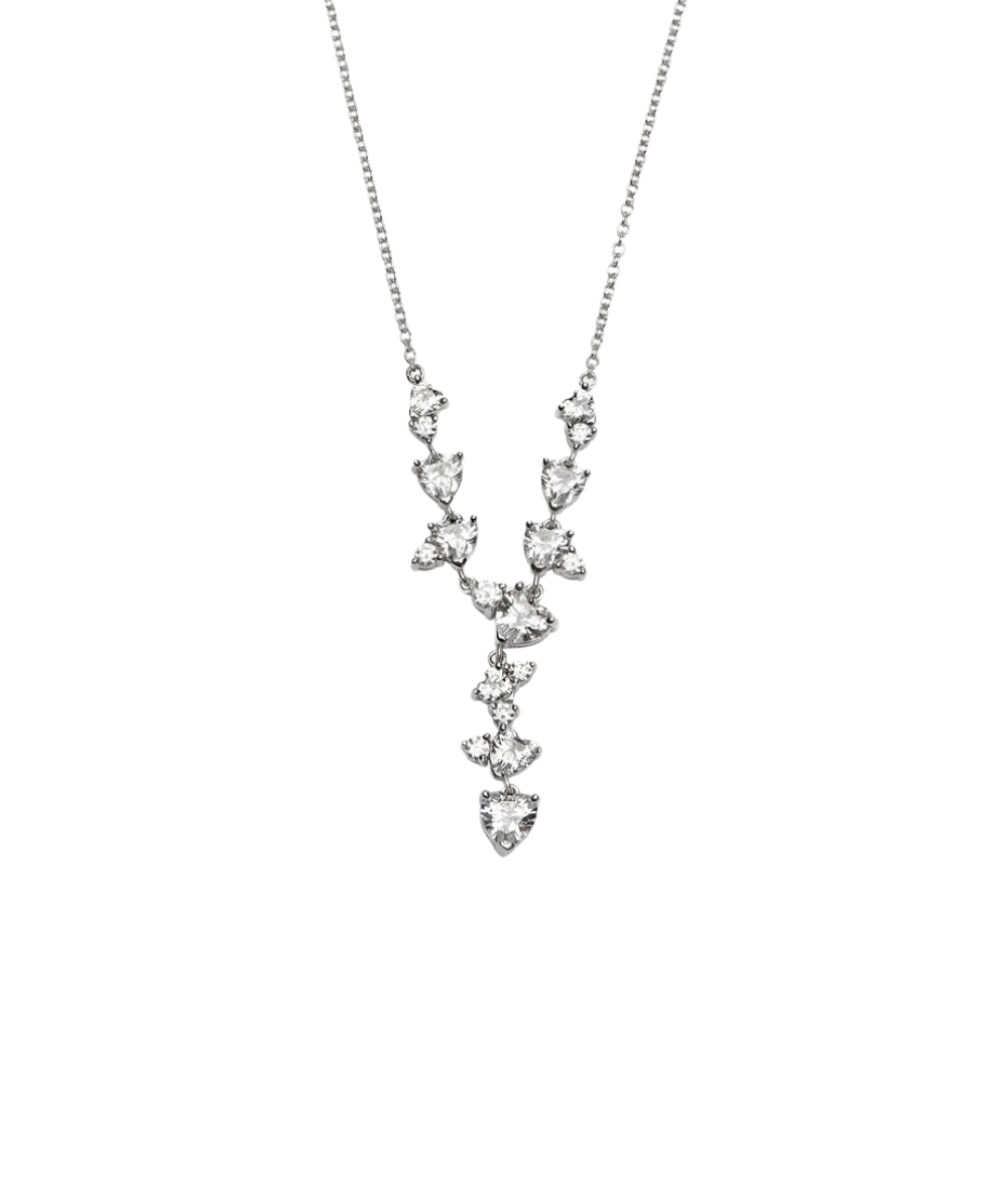 Women's necklace sterling silver with heart-shaped stones, CHIARA FERRAGNI