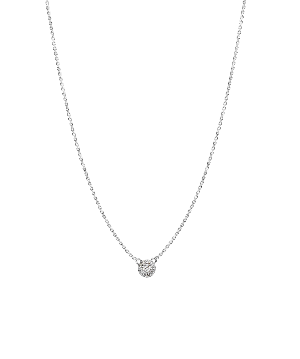 Women's silver necklace BIANCA short, white zirconia, 44cm, ROSATO