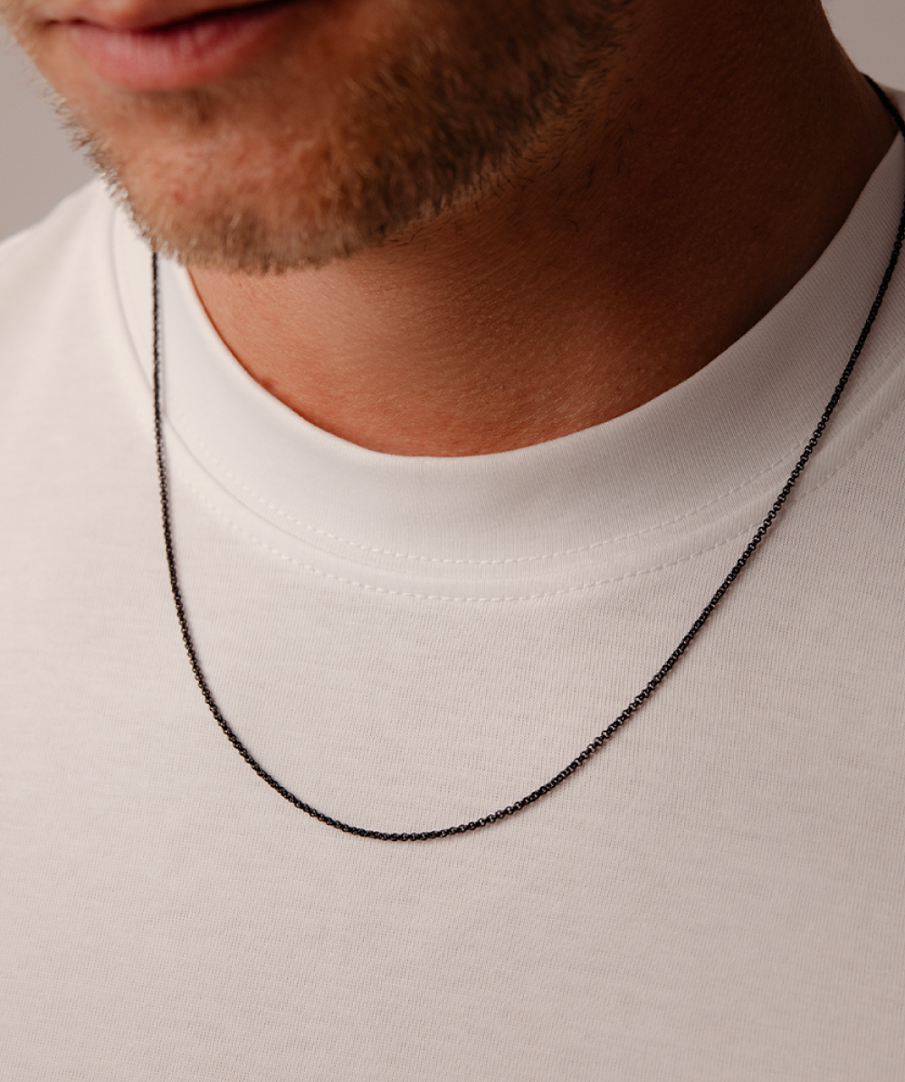 Lanț Rolo din oțel negru, Lilou