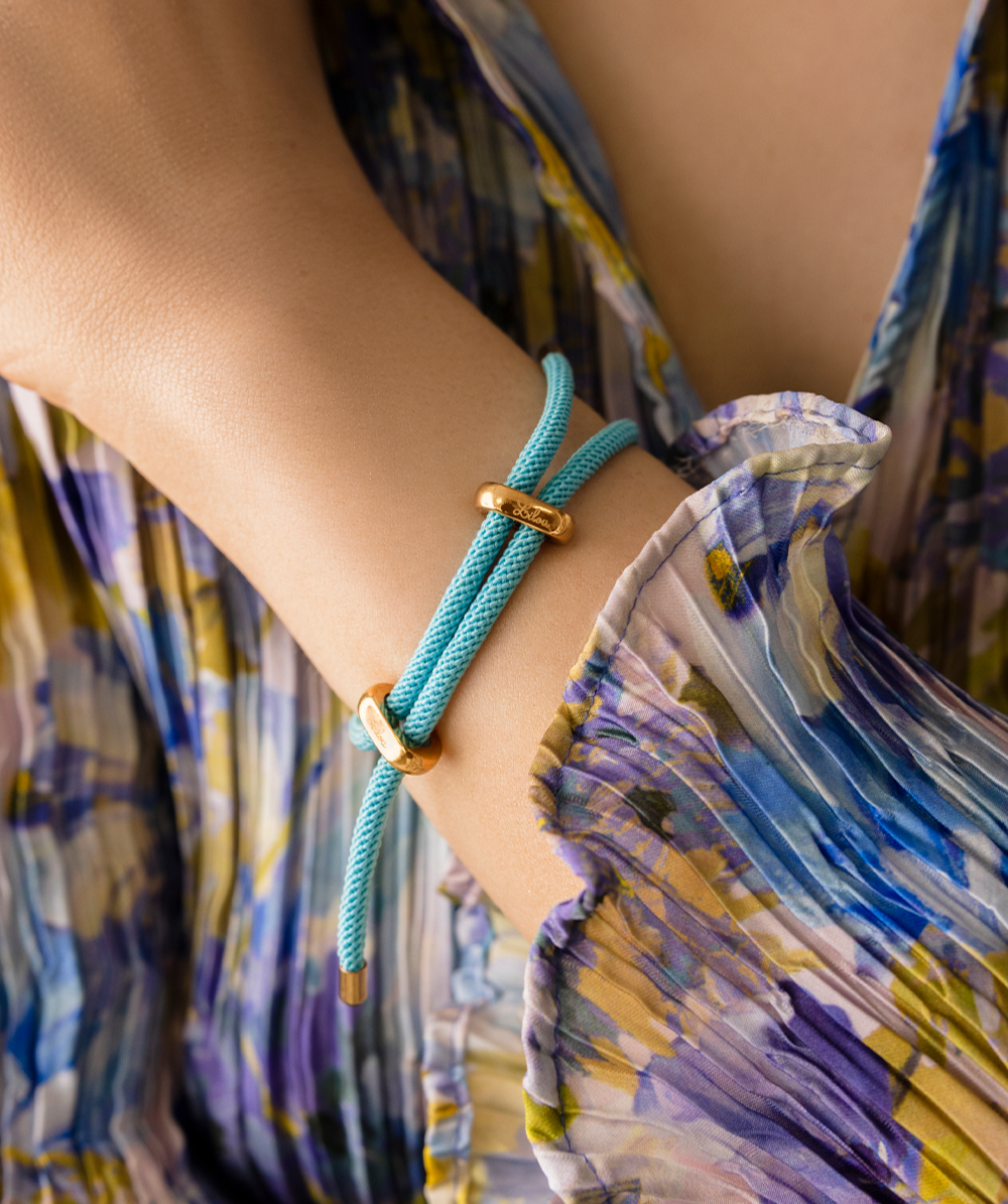 Liana bracelet, gold plated in turquoise, Lilou