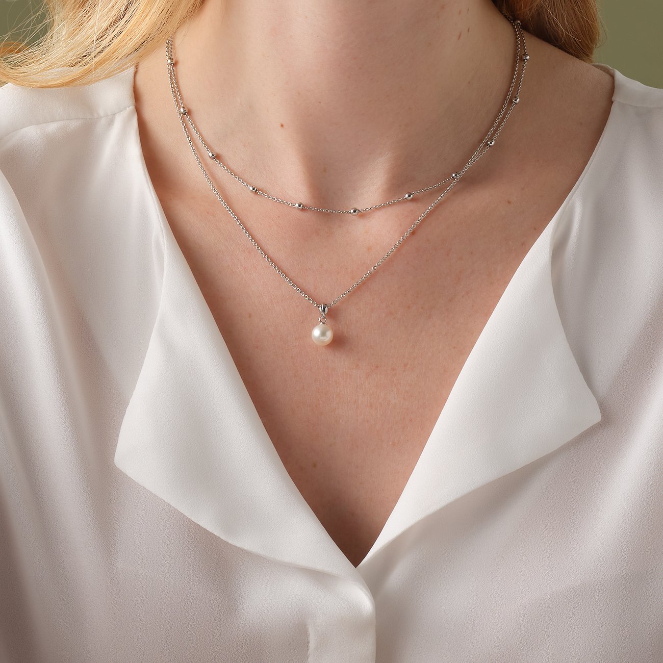 Women's JOY silver necklace, adjustable, JETTE