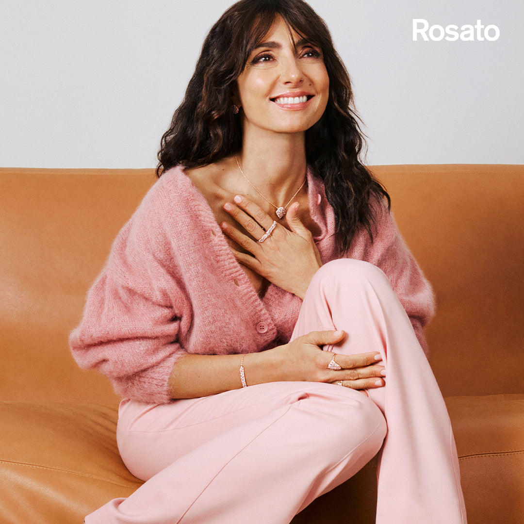 Women's Double Silver Ring GEMMA, ROSATO