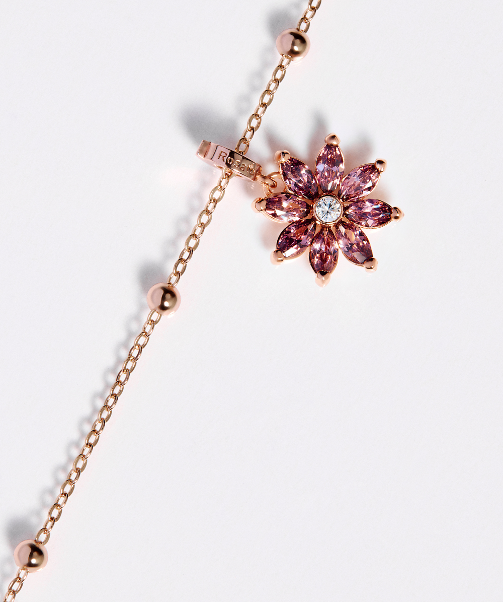 Bratara de dama din argint STORIE cu margele, ROSATO