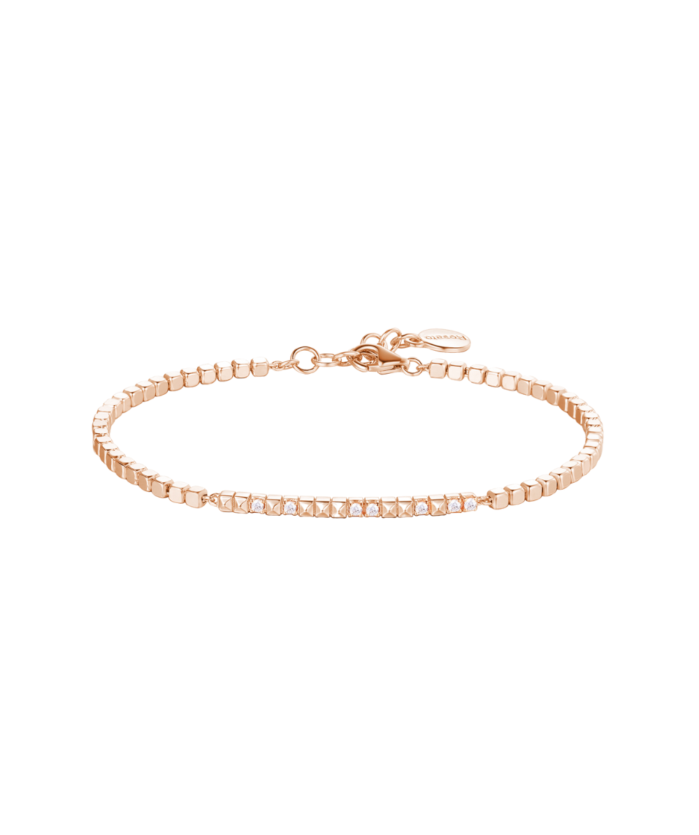 Women's Silver Bracelet CUBICA with White Zirconia, ROSATO
