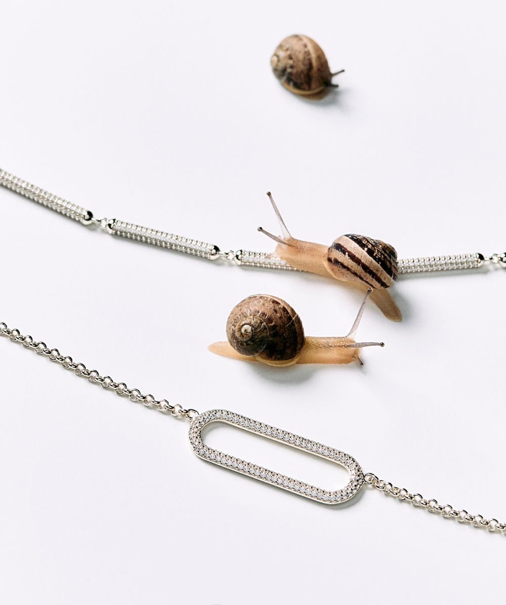 Bratara dama argint BIANCA moale, zirconiu alb, ROSATO