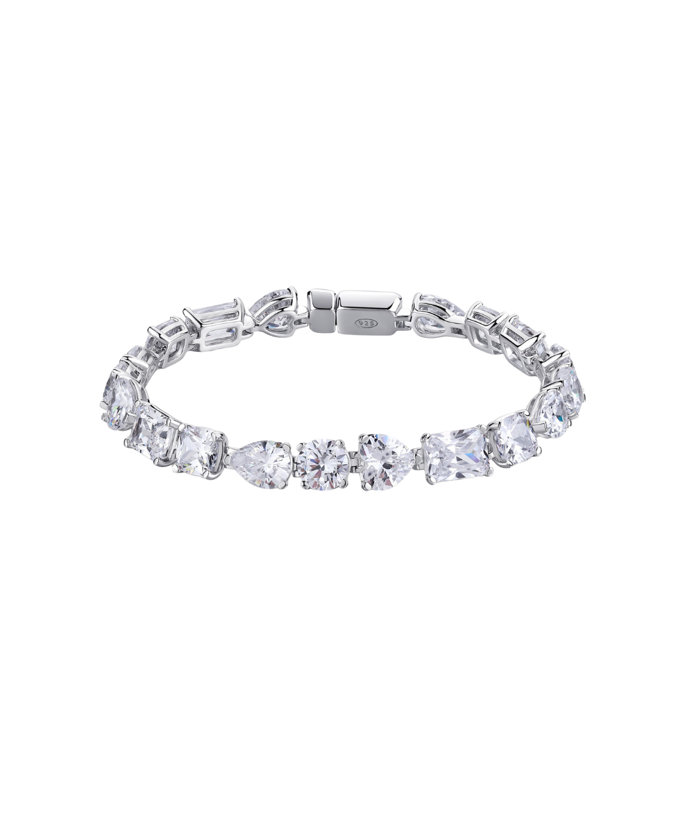 Bratara de dama din argint GEMMA zirconiu alb, ROSATO