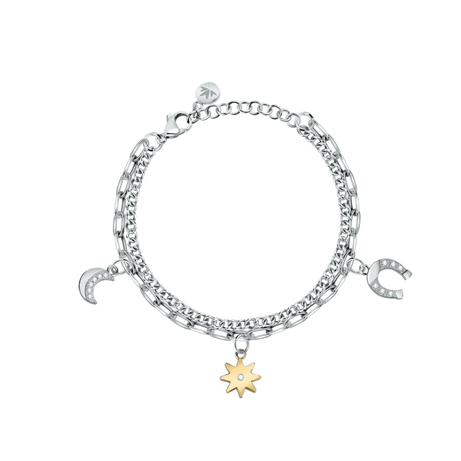 Women's bracelet with three charms