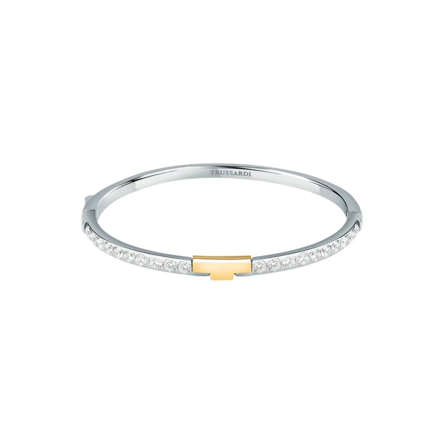 Women's two-tone fixed bracelet – T-Logo, TRUSSARDI