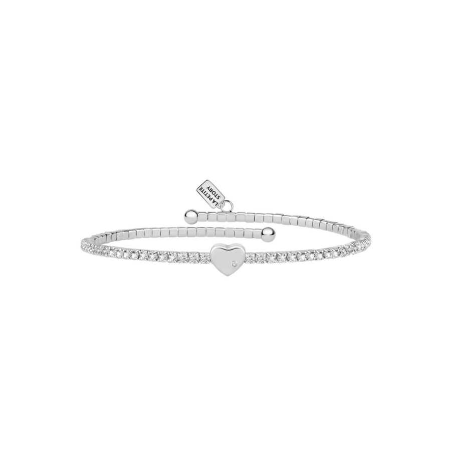 Women's Tennis Bracelet with Heart and Zircon Stones, LA PETITE STORY