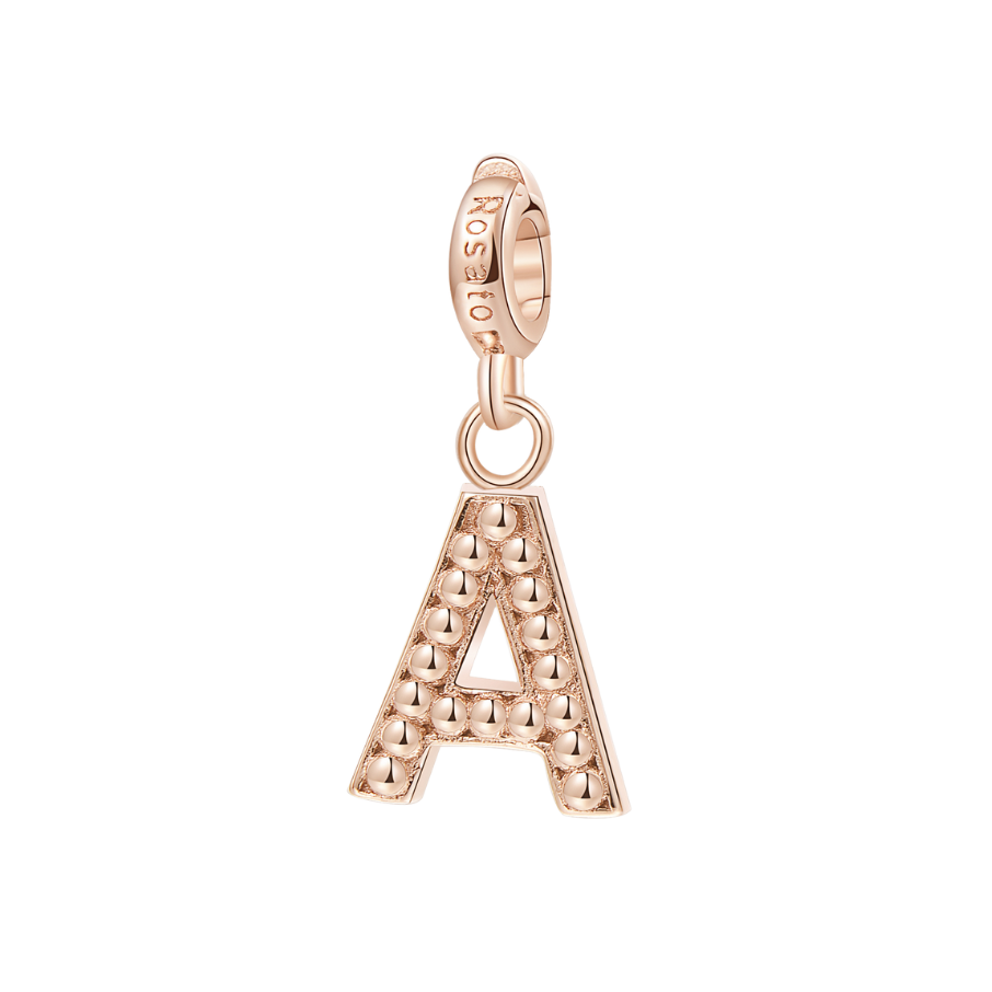 Women's Silver Charm STORIE Letter A, ROSATO