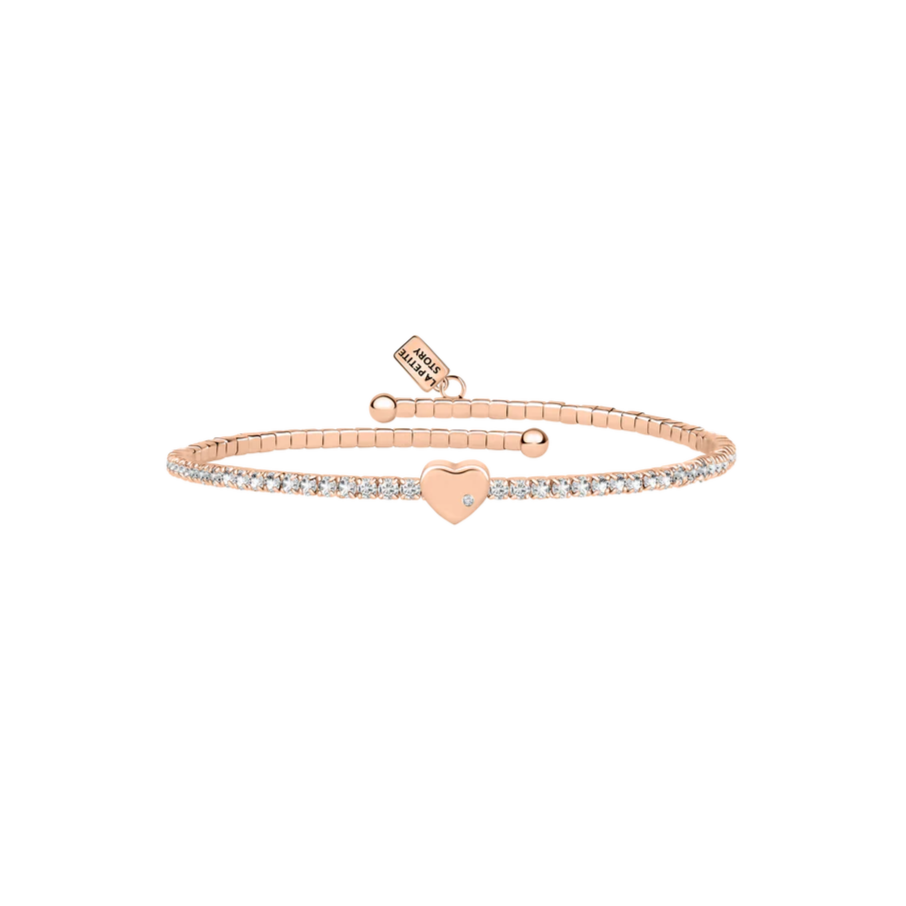 Women's bracelet pink Love with white crystal, LA PETITE STORY