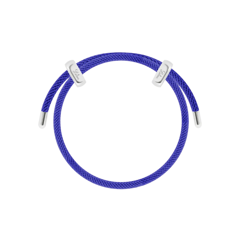 Women's bracelet Liana dark blue cord adjustable, Lilou