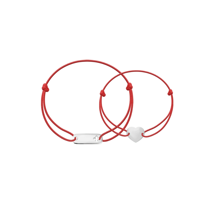 Bratari dama argint sterling Power of Love pentru cupluri reglabile, gravate, Lilou