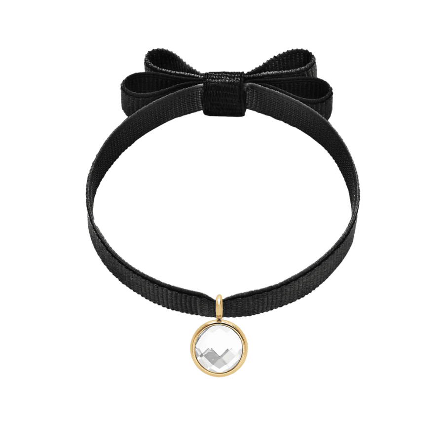 Women's bracelet ribbon with bow and pendant, Lilou