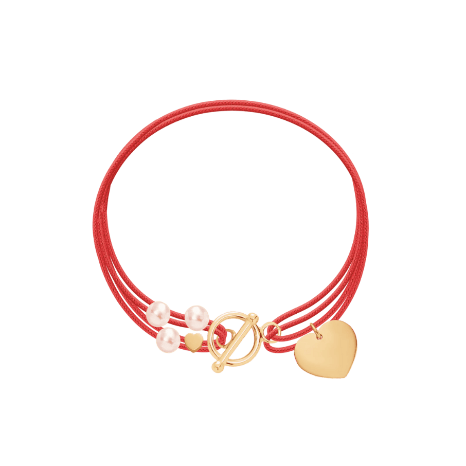 Women's bracelet Be my Valentine, adjustable, with gold-plated pendant, Lilou