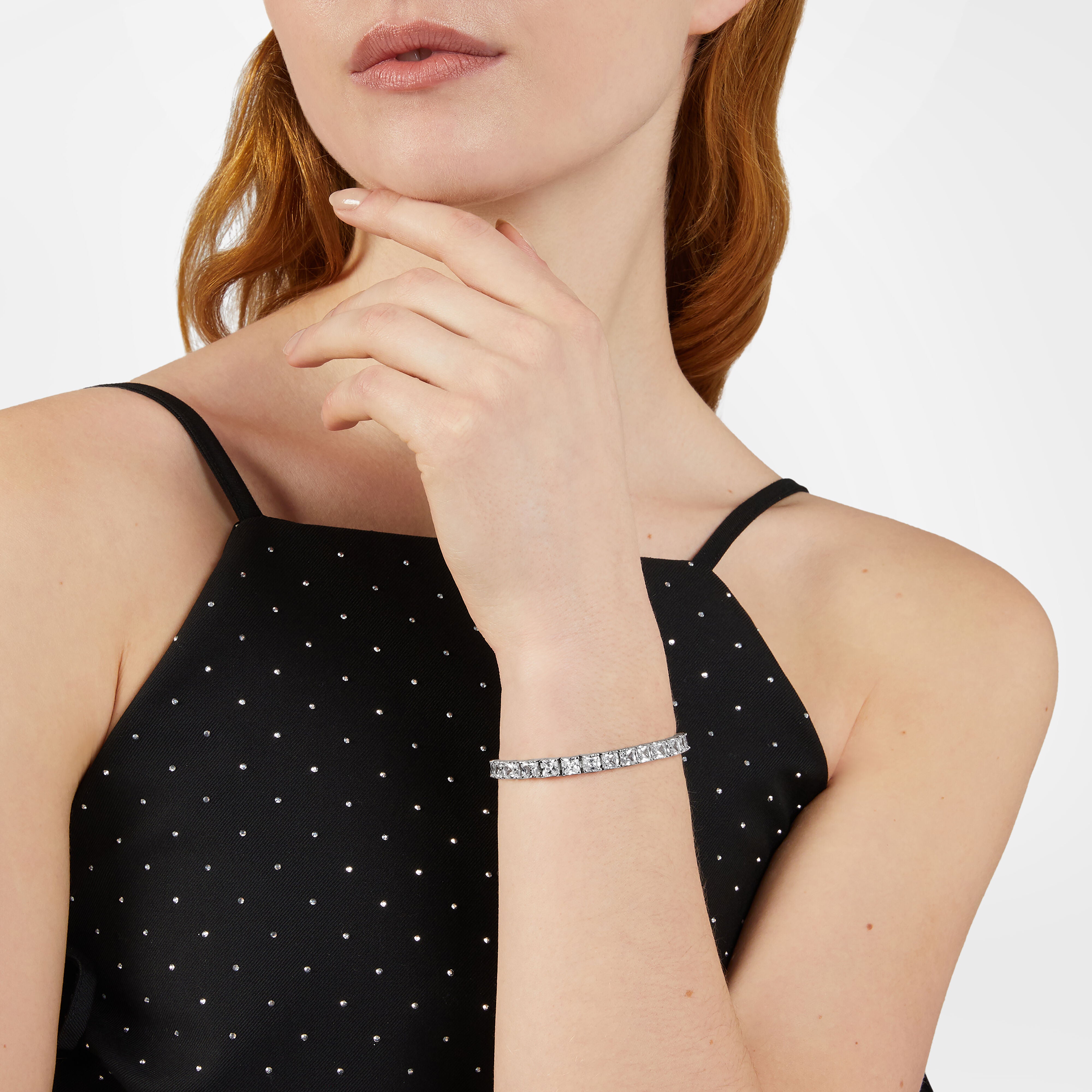 Bratara pentru femei CLASSIC TENNIS, ajustabila placata cu rodiu , Chiara Ferragni