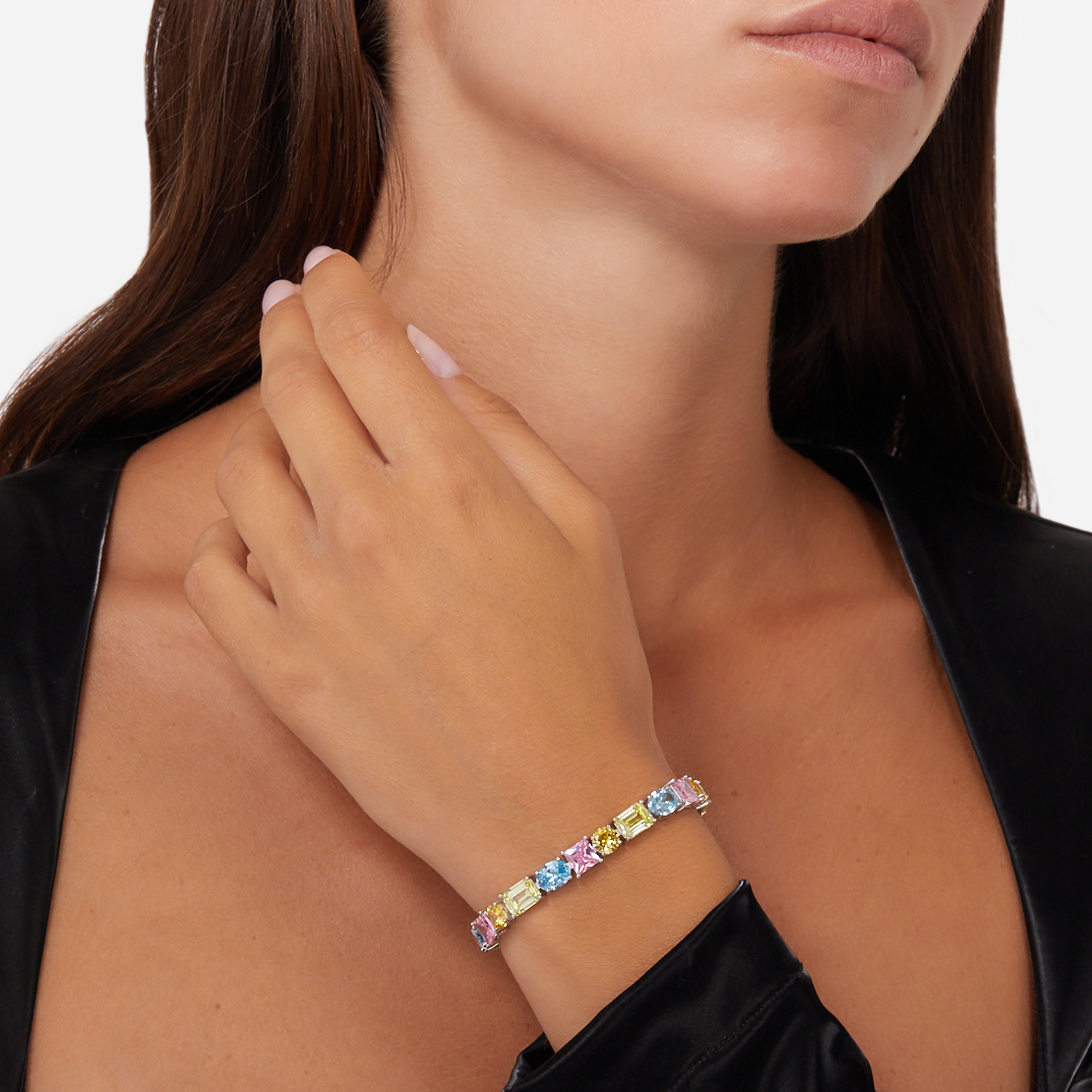 Brățară tennis PRINCESS curcubeu cu pietre colorate, Chiara Ferragni