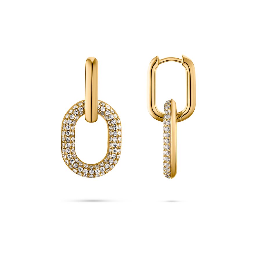 Cercei de dama argint sterling placat cu aur LICHID, JETTE