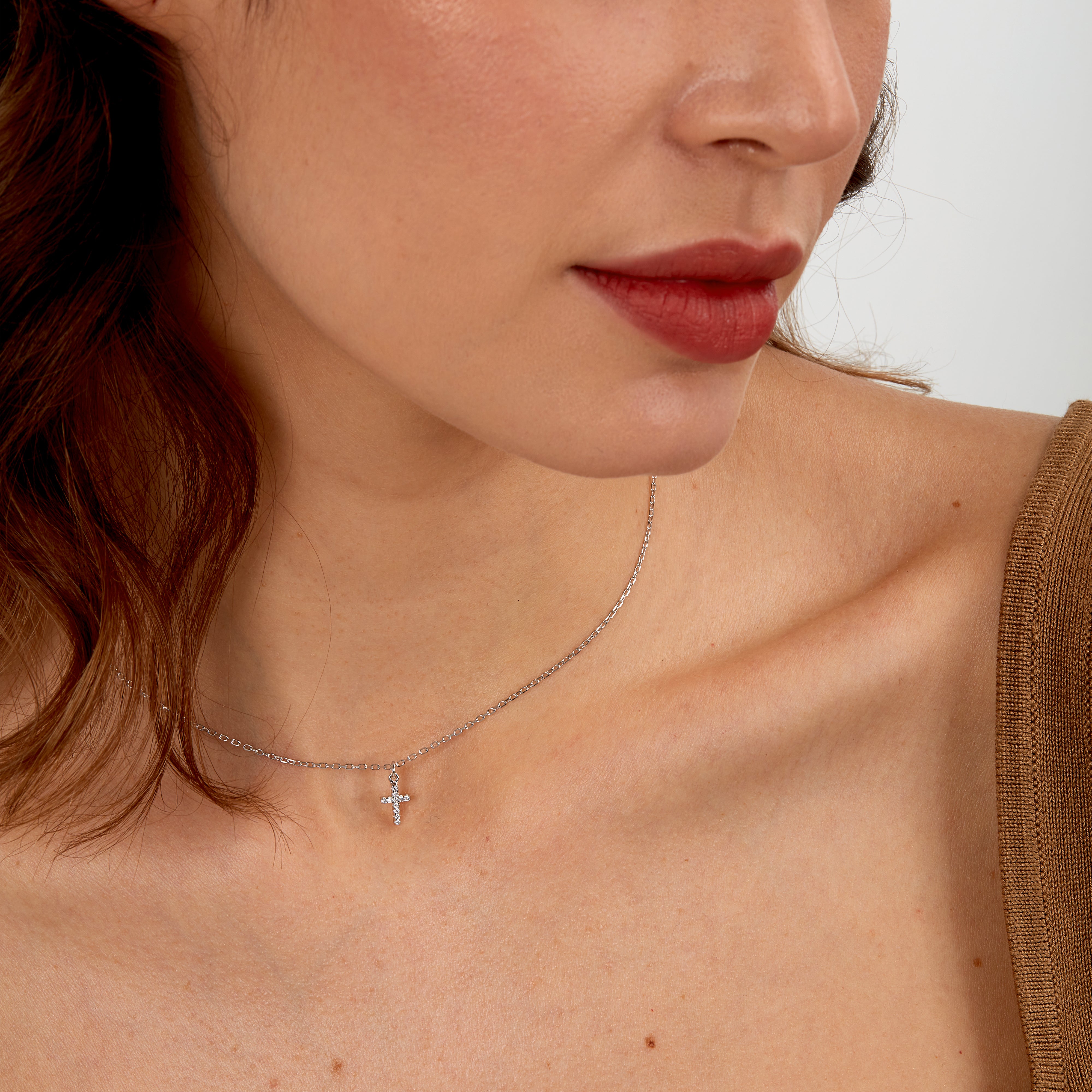 Women's Cross silver necklace, La Petite Story