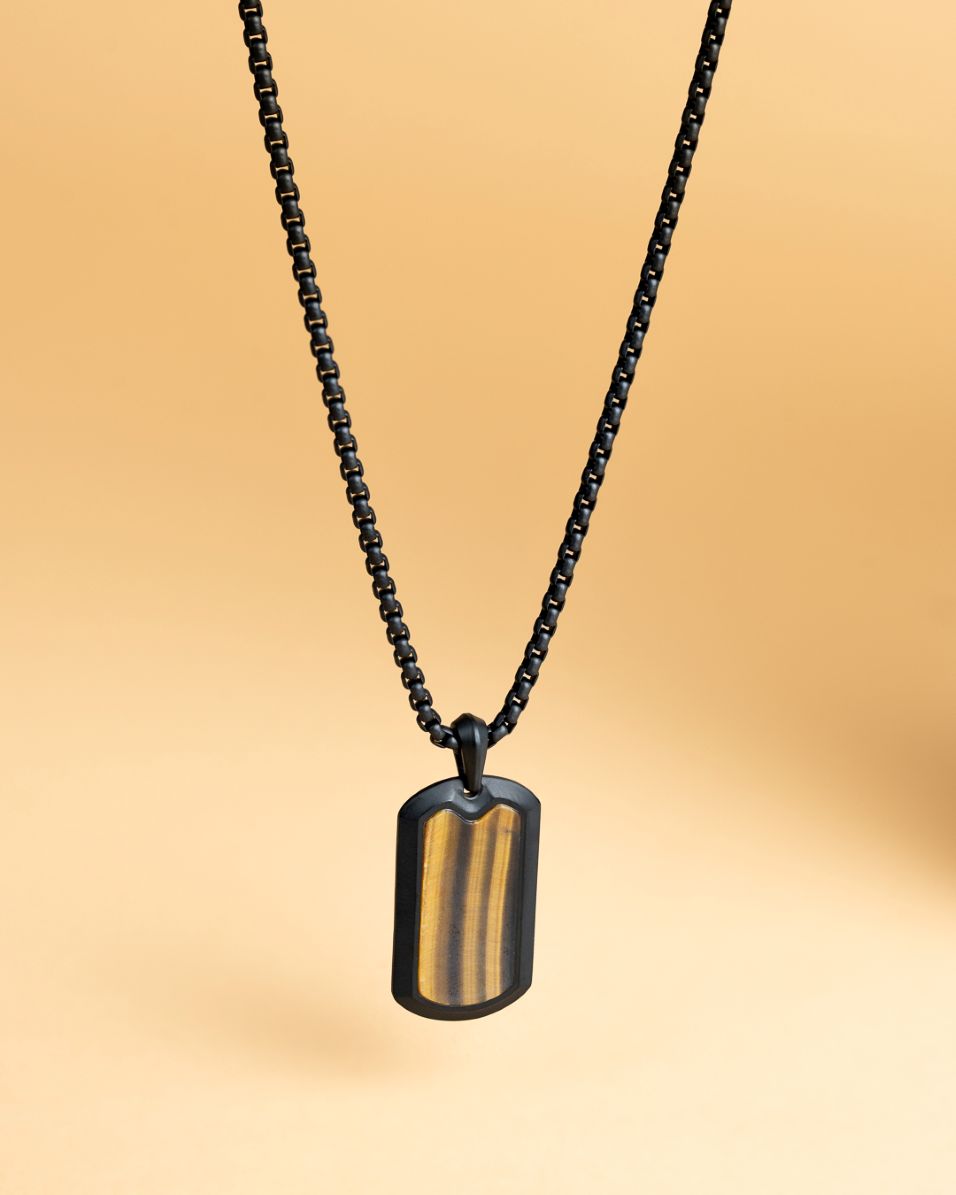 Colier bărbătesc reglabil Imperium Black Tiger, GEMINI