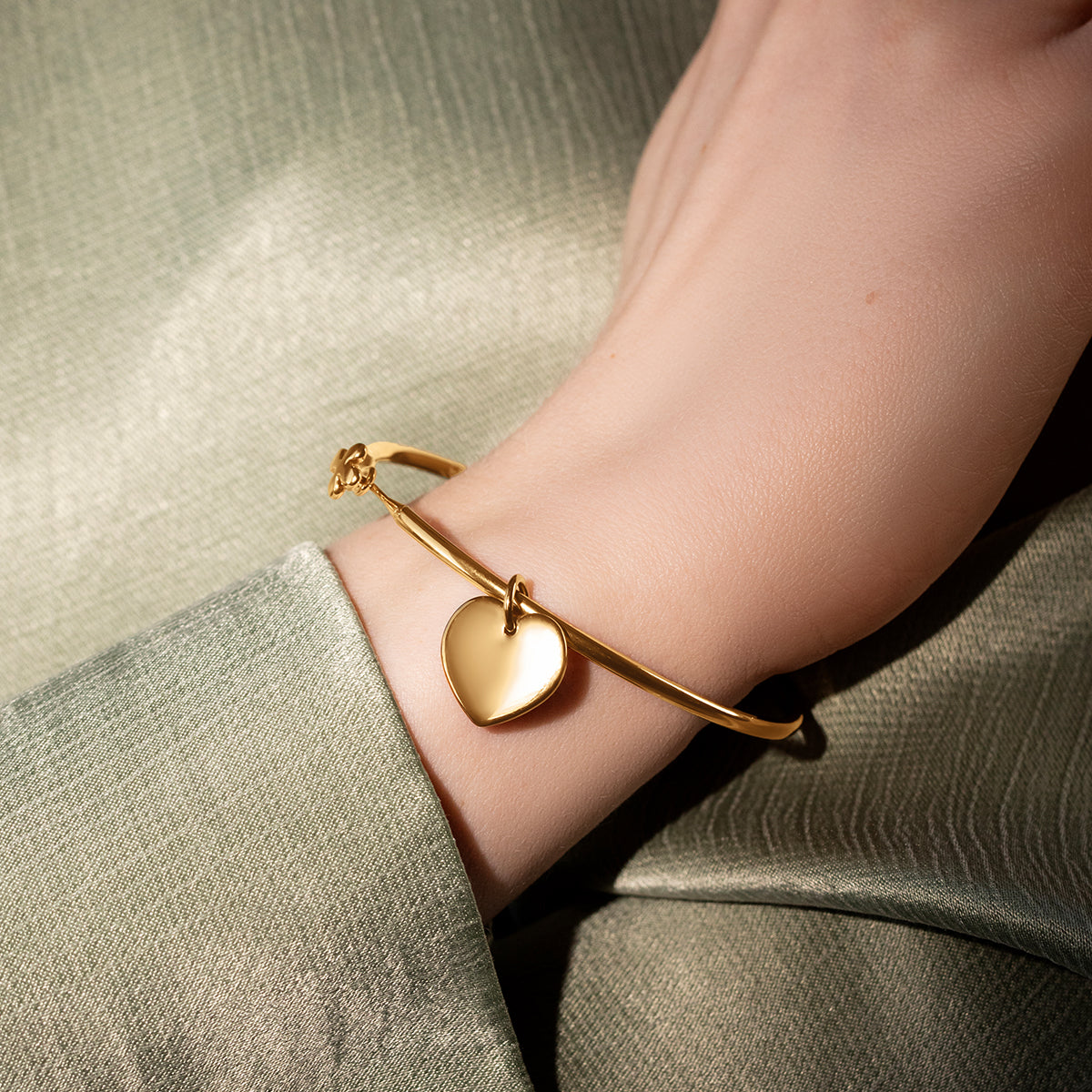 Women's bracelet Penelope with heart gold-plated, engravable, Lilou