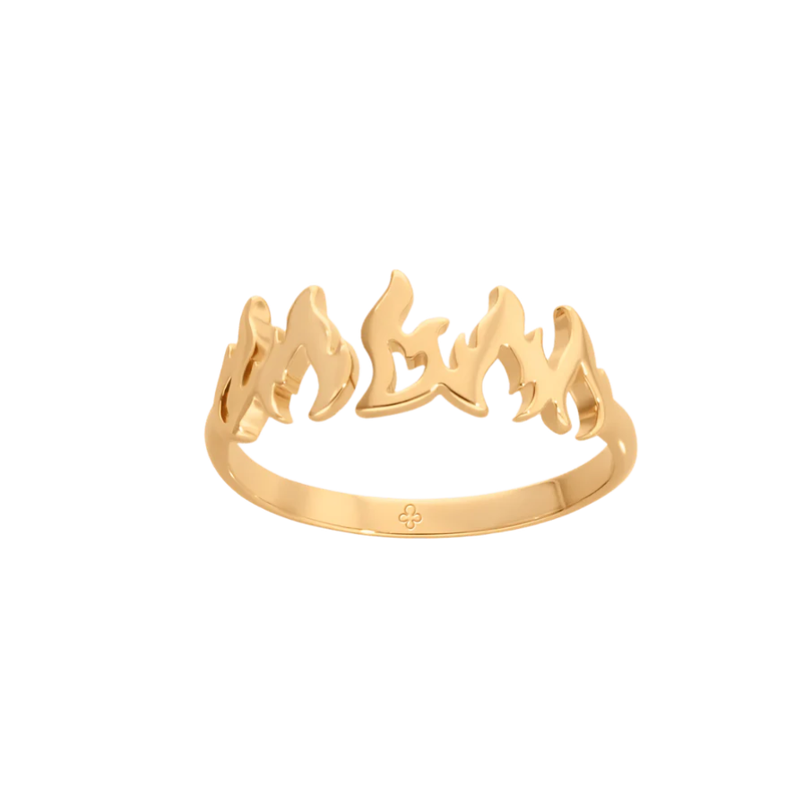 Women's ring Flame with 5 elements, gold-plated, Lilou