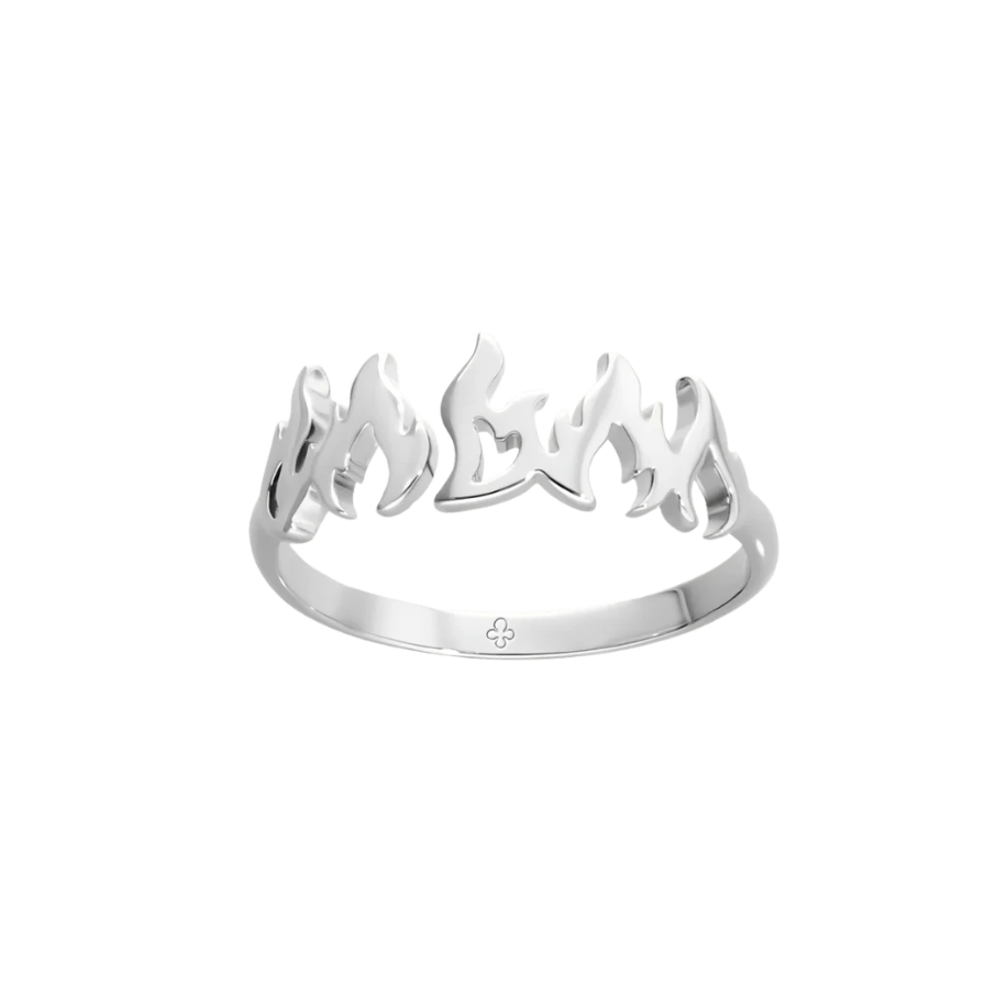 Women's ring Flame with 5 elements, silver-plated, Lilou