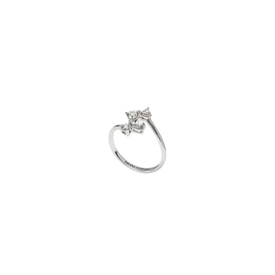 Women's ring sterling silver with zirconia stones heart-shaped, CHIARA FERRAGNI