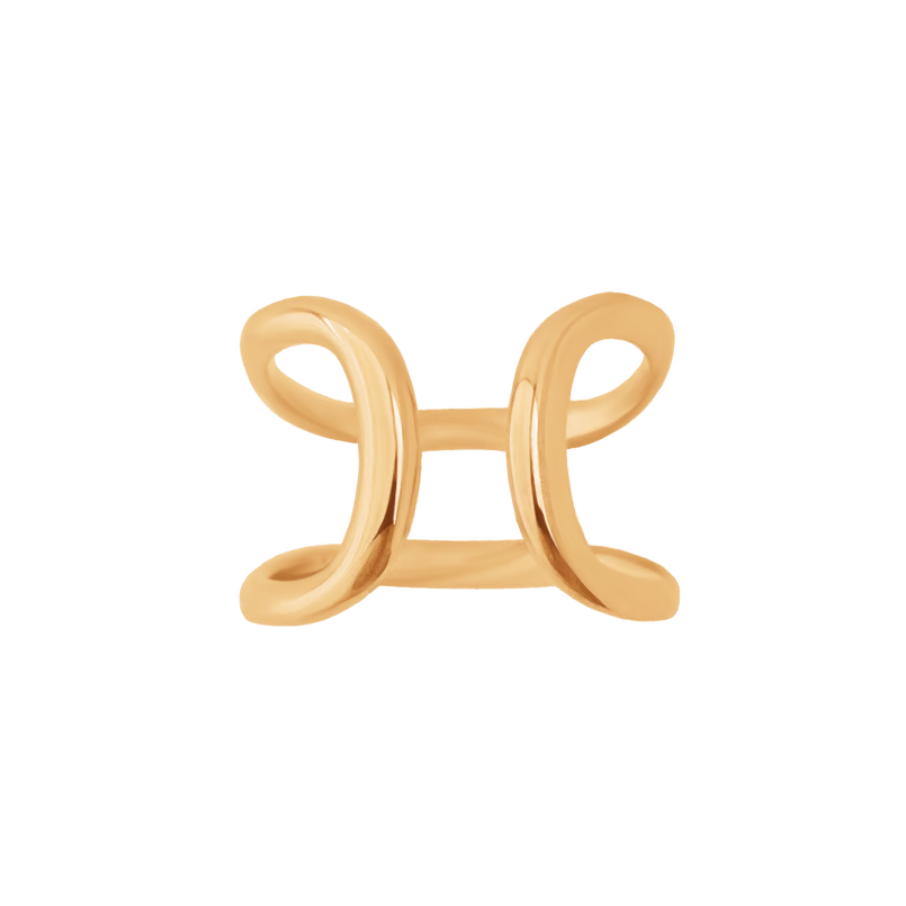 Women's ring zodiac Gemini, gold-plated, Lilou