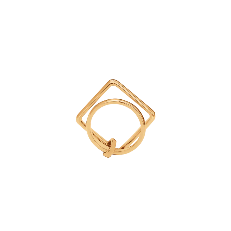 Inel de dama California, placat cu aur, Lilou