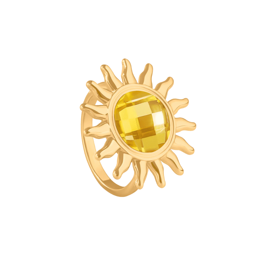 Inel dama Soleil 2,2 cm, placat cu aur, Lilou