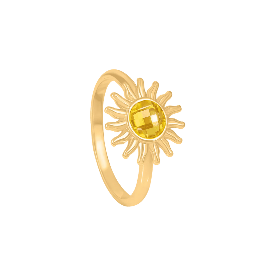 Inel Soleil de 1,2 cm, placat cu aur, Lilou