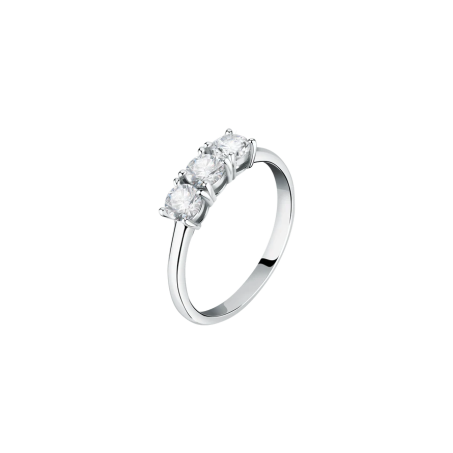 Womens ring sterling silver Tesori with three stones, MORELLATO