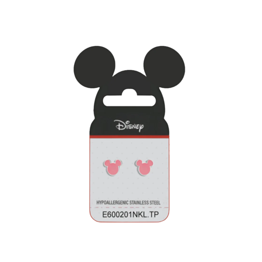 Cercei copii roz cu finisaj Mickey Mouse, DISNEY