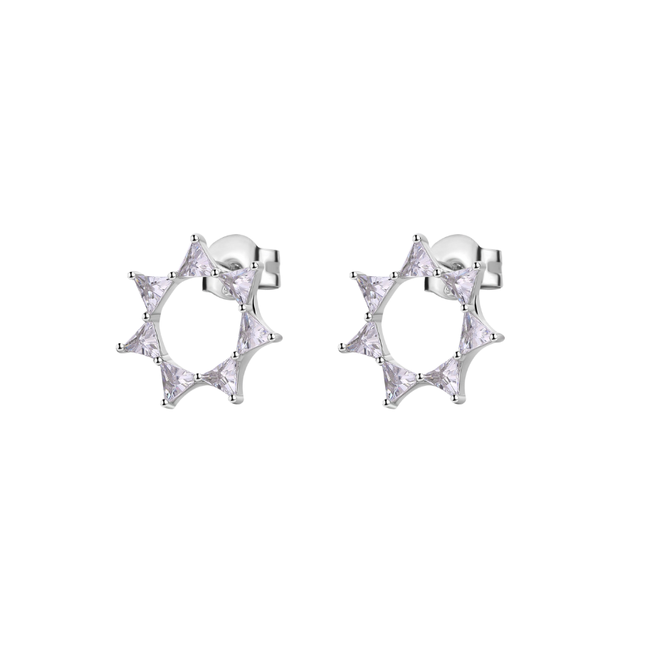 Women's silver earrings VITTORIA studs, white zirconia, ROSATO