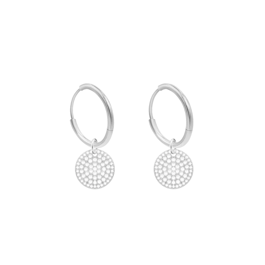 Women's earrings round with medallion, Lilou