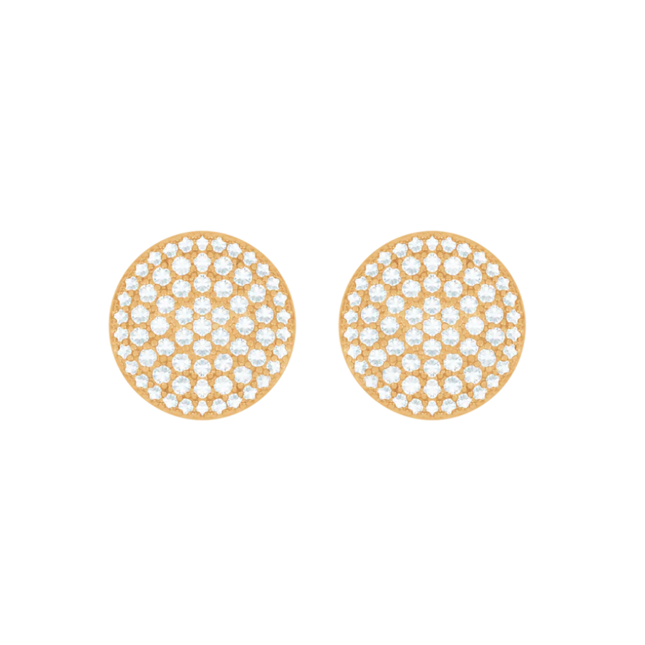 Cercei dama stil medalion placati cu aur, Lilou