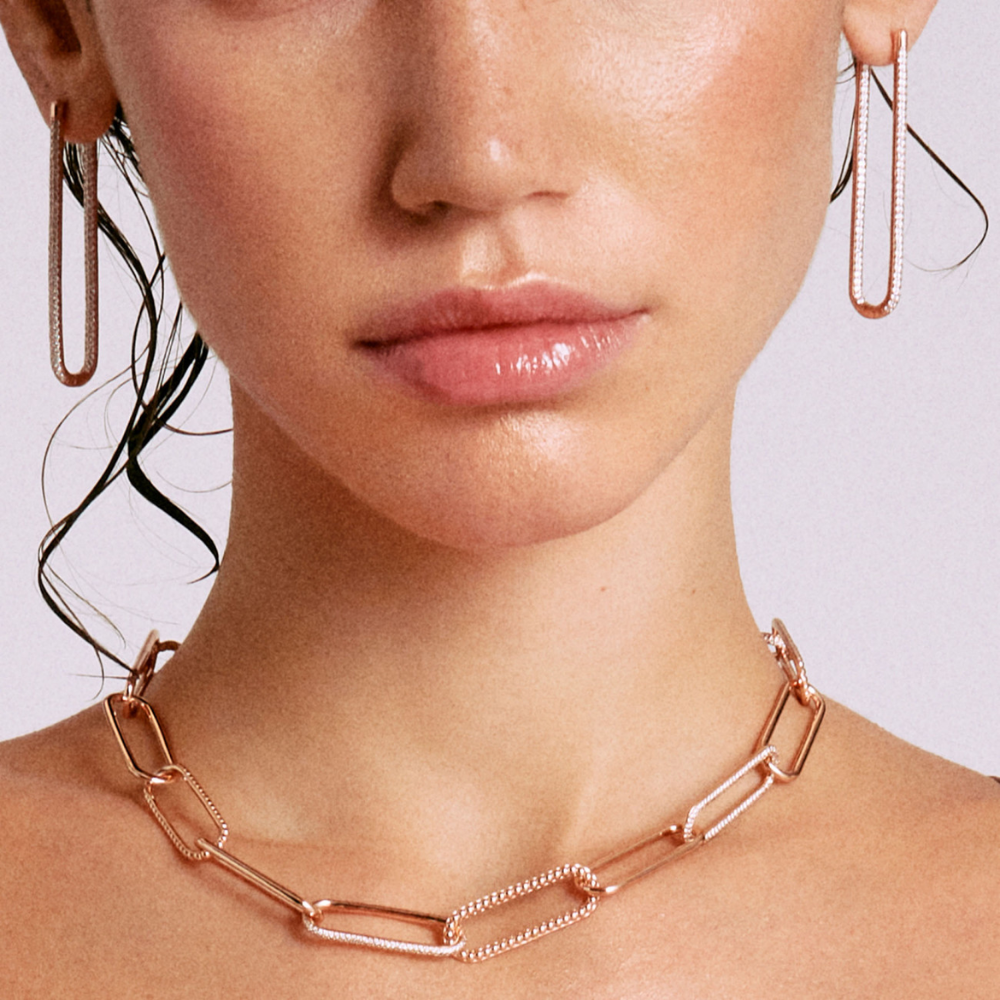 Women's Long Silver Earrings BIANCA, ROSATO