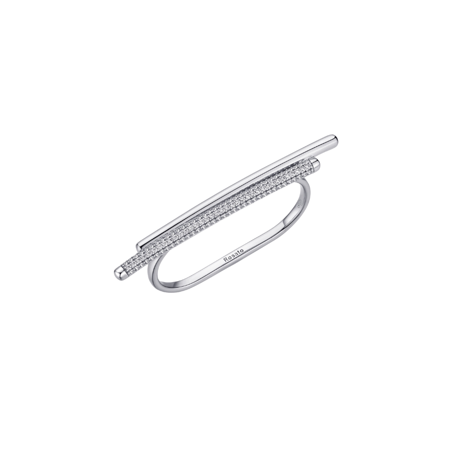 Women's Double Silver Ring BIANCA, ROSATO