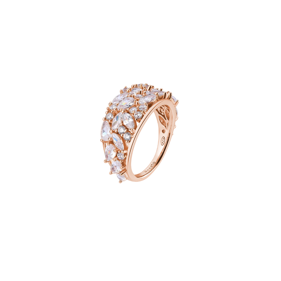 Women's Silver Wedding Band GEMMA, ROSATO